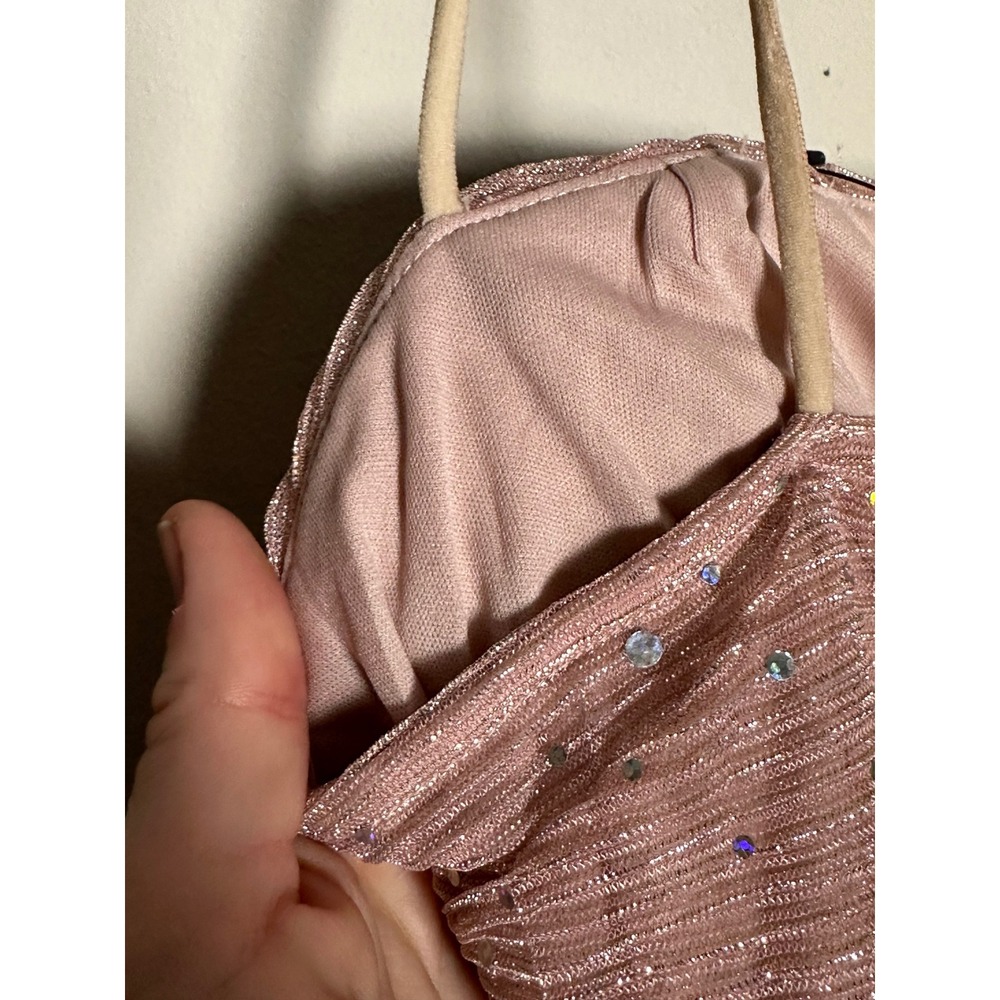 LULU'S Flirty Vibes Mauve Pink Sparkly Ruched Bodycon Mini Dress NWT Size‎ Med - Picture 14 of 16